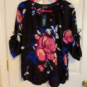 Yumi Kim Tie Sleeve Silk Joey Top Blouse
